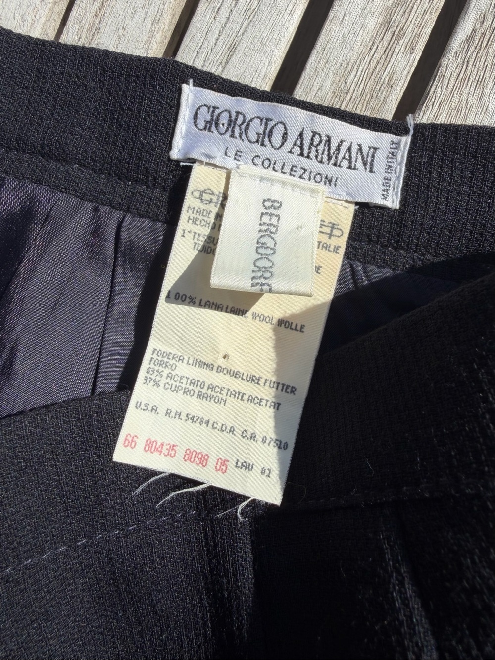 Vintage Giorgio Armani Le Collezioni women’s wool skirt